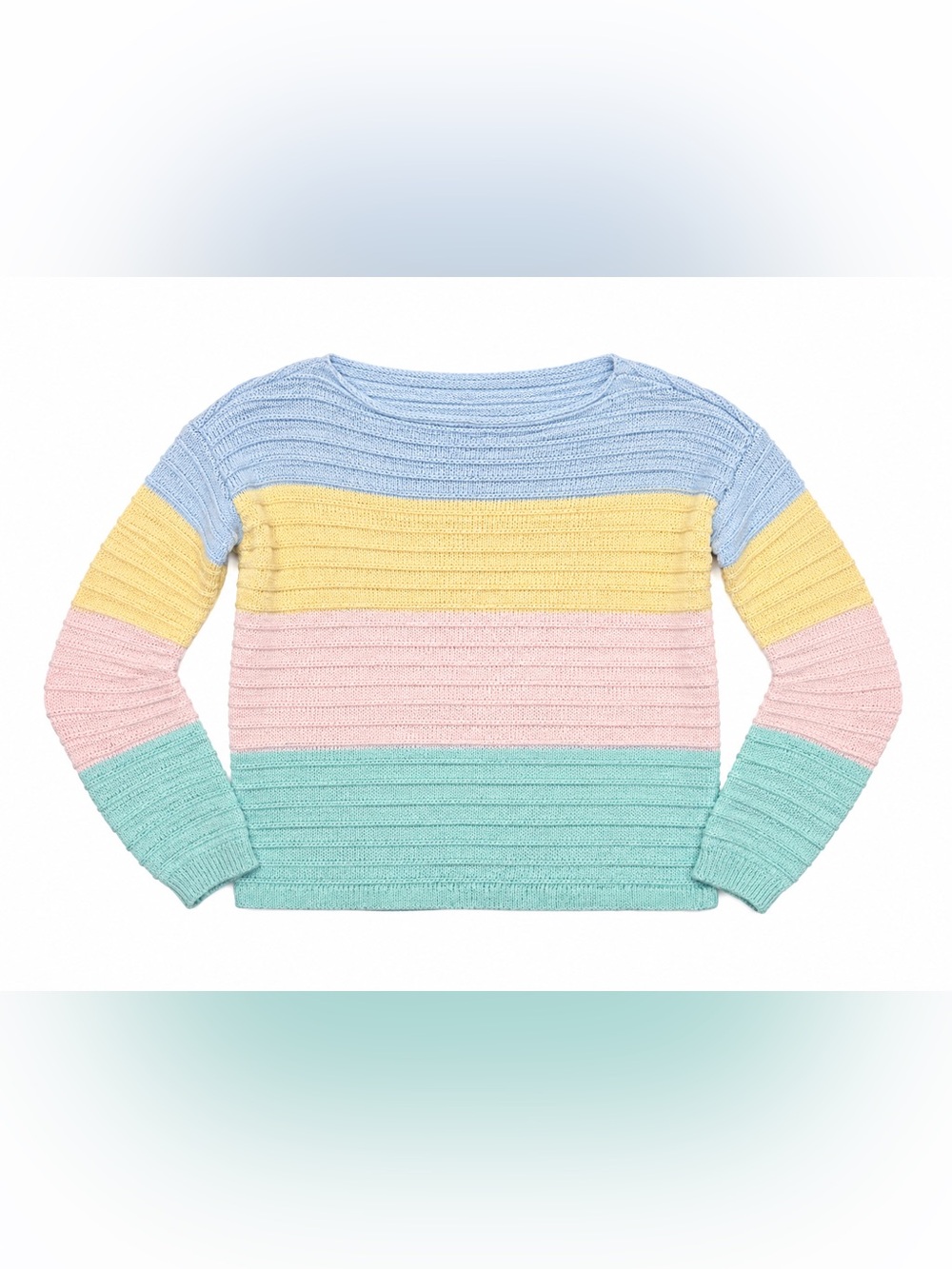 Vintage Italian Pastel Striped Knit Sweater 🌸